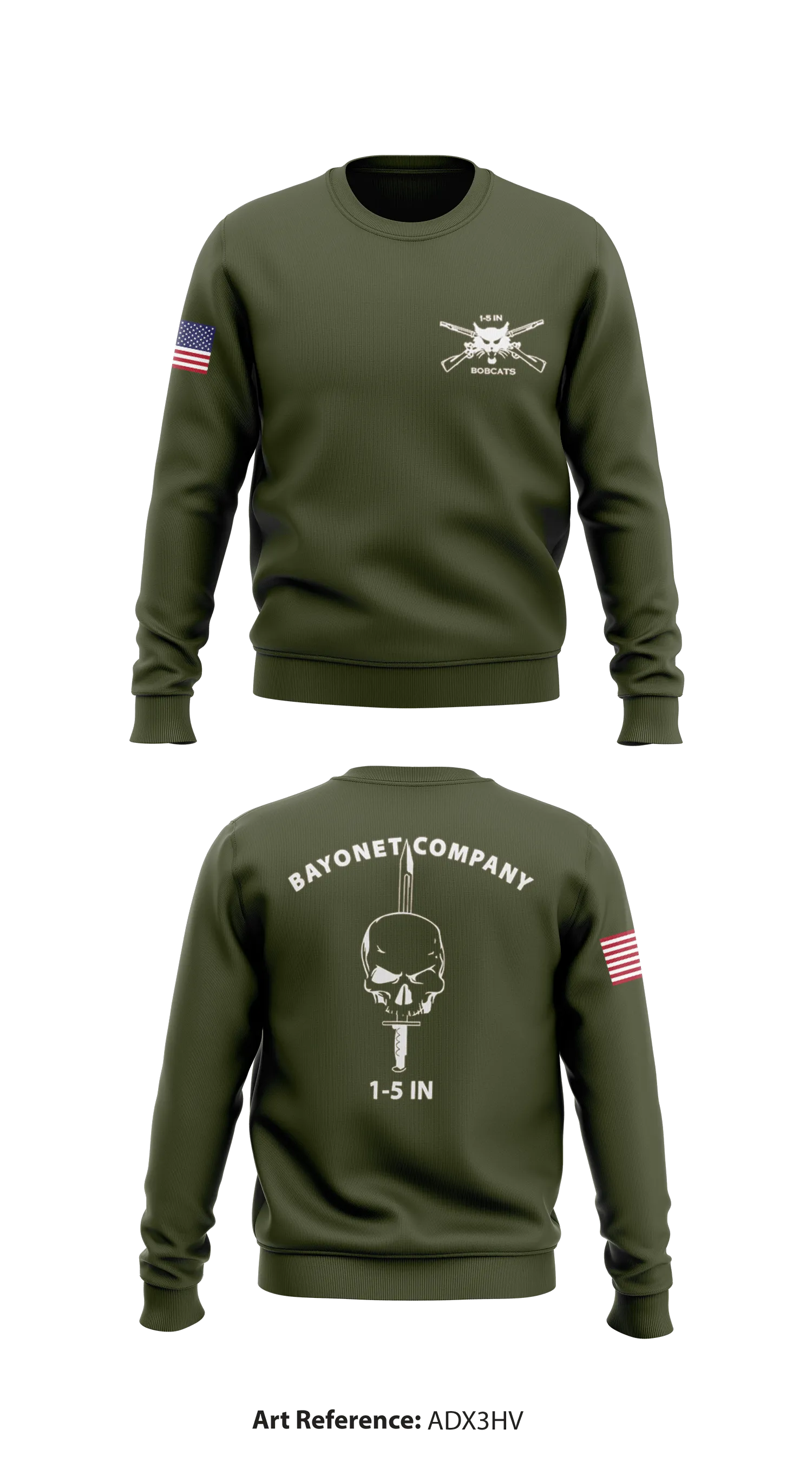 1-5 IN Bayonet Company Store 1 Core Men's Crewneck Performance Sweatshirt - adX3Hv