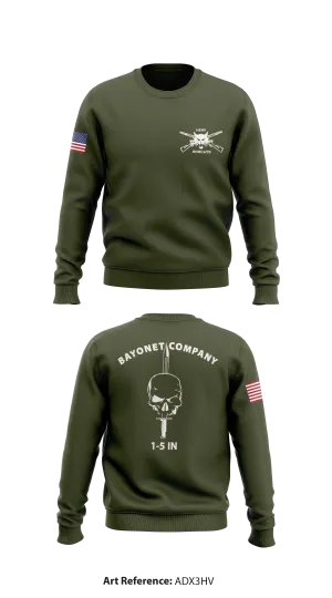 1-5 IN Bayonet Company Store 1 Core Men's Crewneck Performance Sweatshirt - adX3Hv