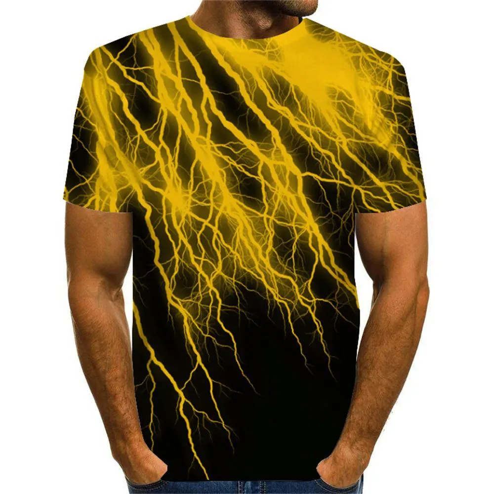 3D Graphic Printed Short Sleeve Shirts Lightning