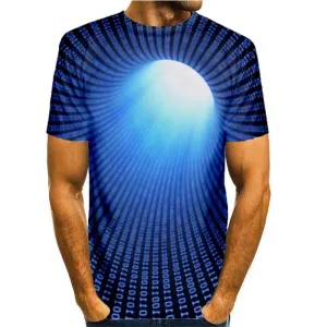 3D Graphic Printed Short Sleeve Shirts The Letter Printing