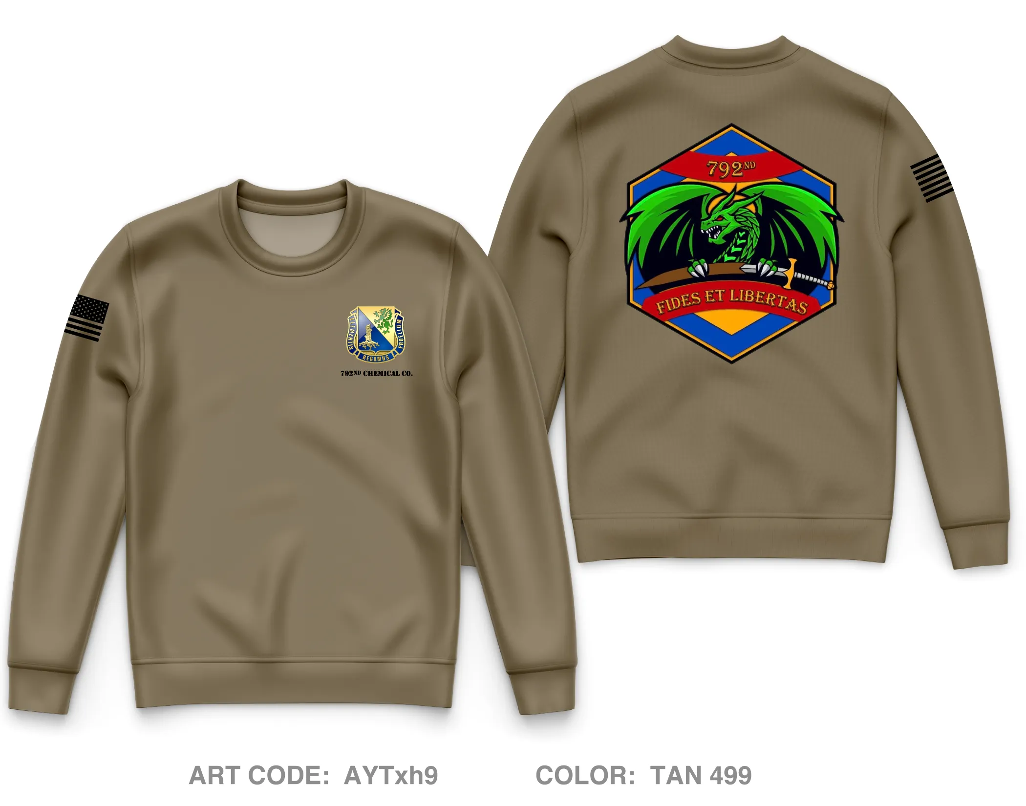 792nd Chemical Company Core Men's Crewneck Performance Sweatshirt - AYTxh9