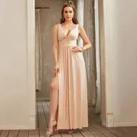 9 Colors Bridesmaid Dresses Women Sister Group Dress Sexy Split V Neck Backless Sleeveless Formal Wedding Evening Party Gowns