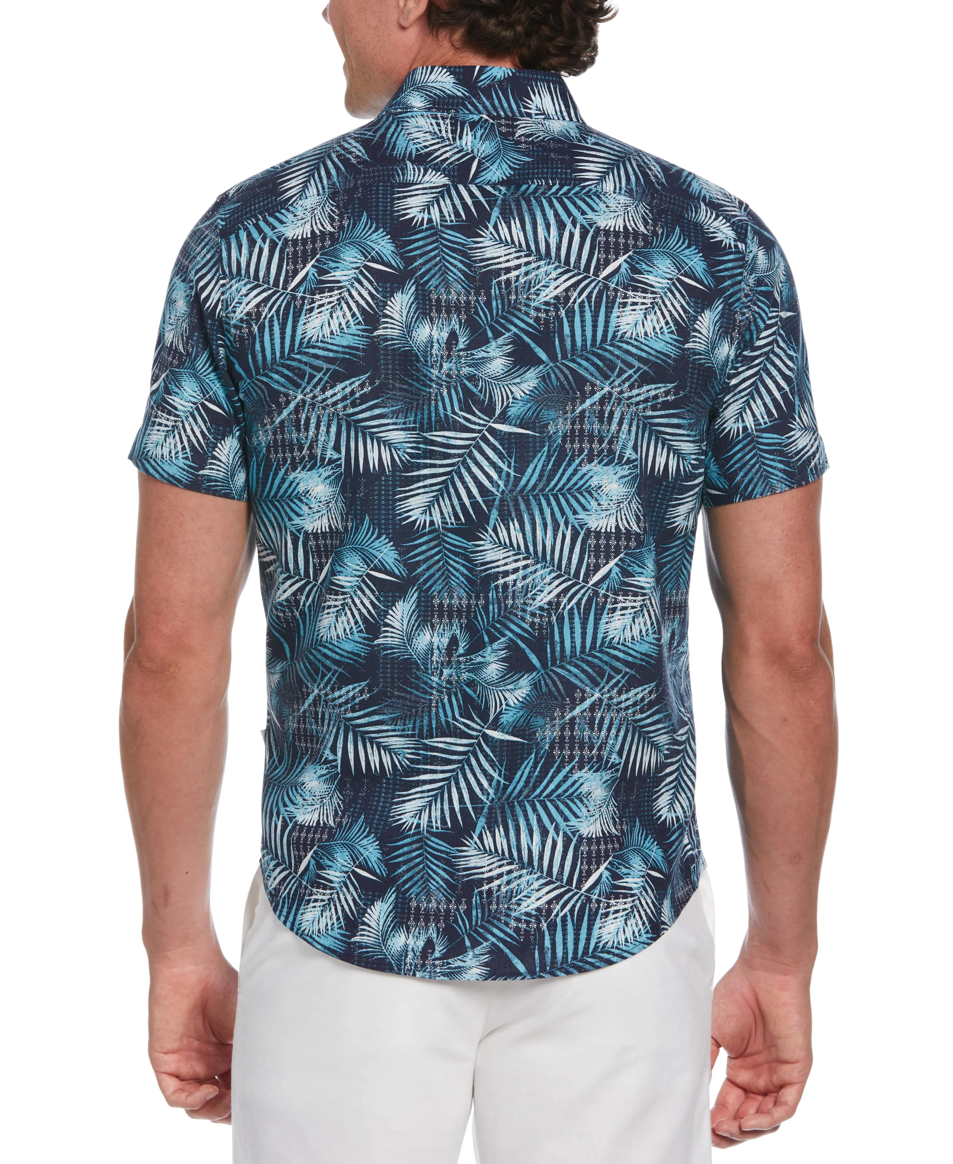Abstract Geo Leaf Print Shirt