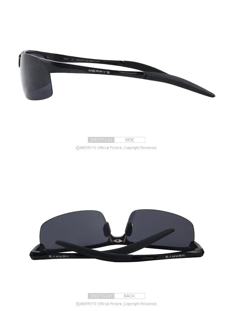 Aluminium Rimless Polarized Sunglasses S8277
