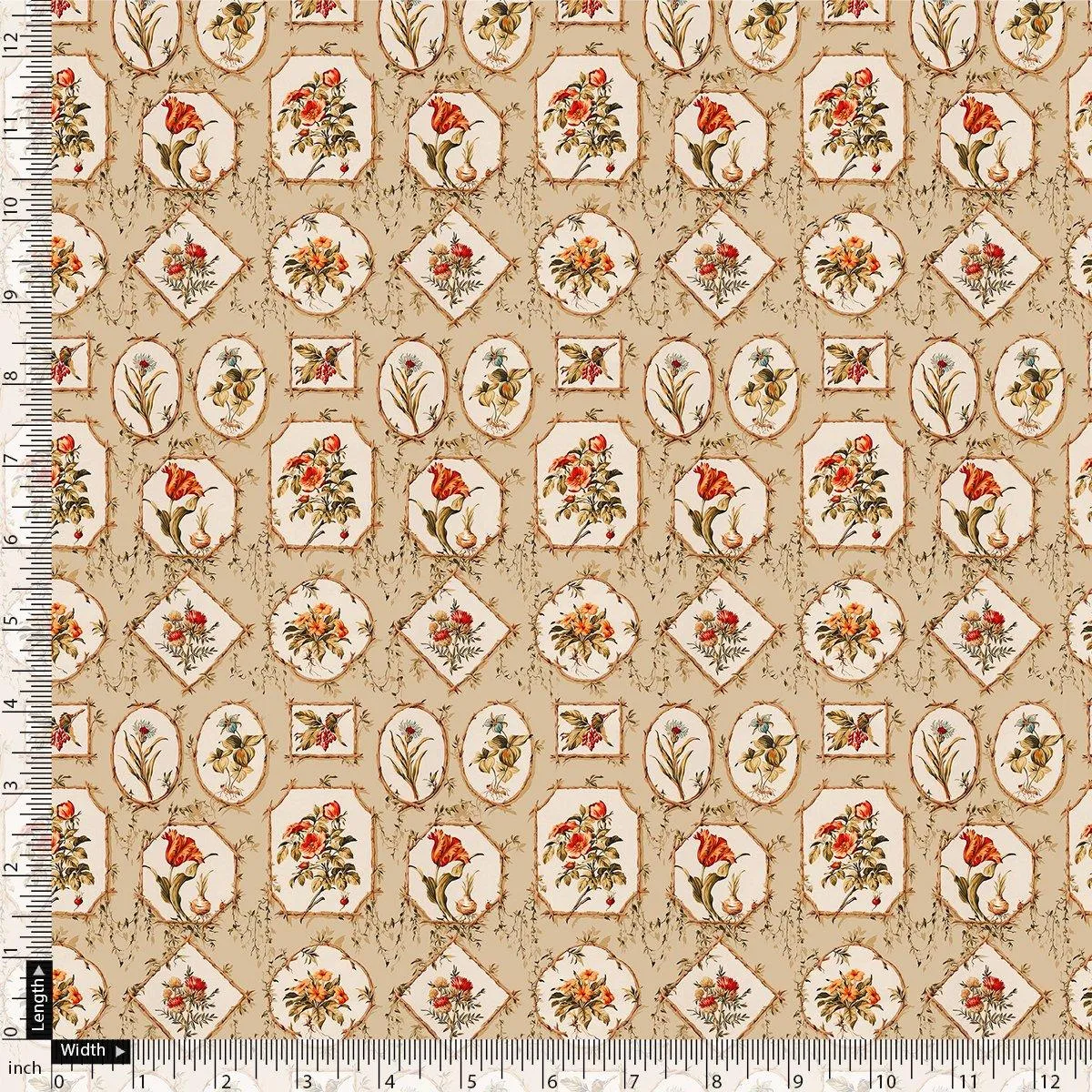 Attractive Floral Shape Valley Digital Printed Fabric