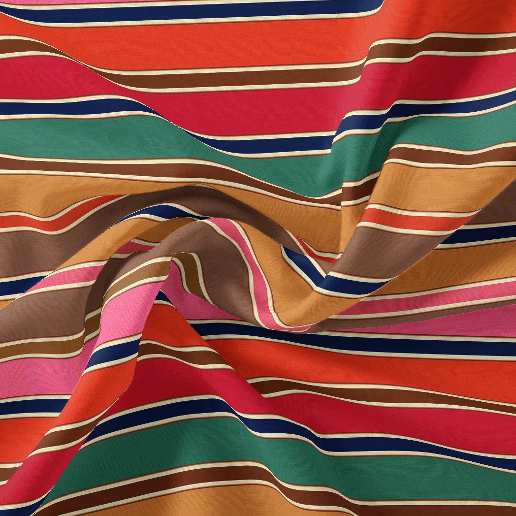 Attractive Hairline Strips Digital Printed Fabric