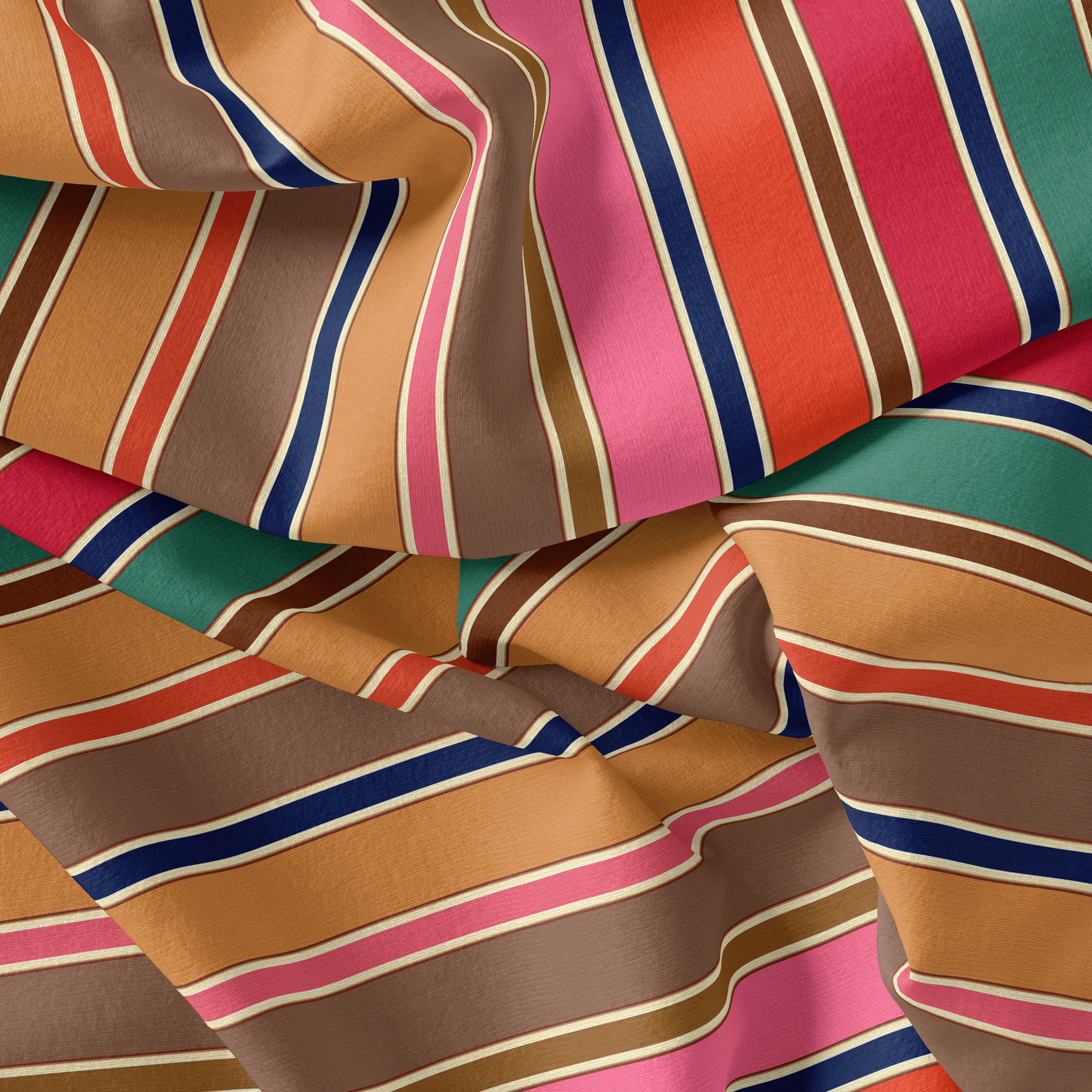 Attractive Hairline Strips Digital Printed Fabric