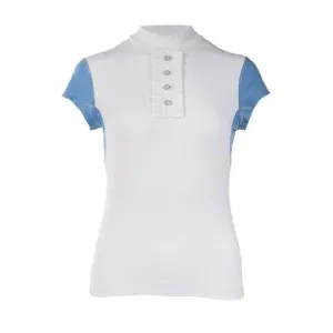 B Vertigo Charlize BVX Ladies Shirt White & Pale Blue