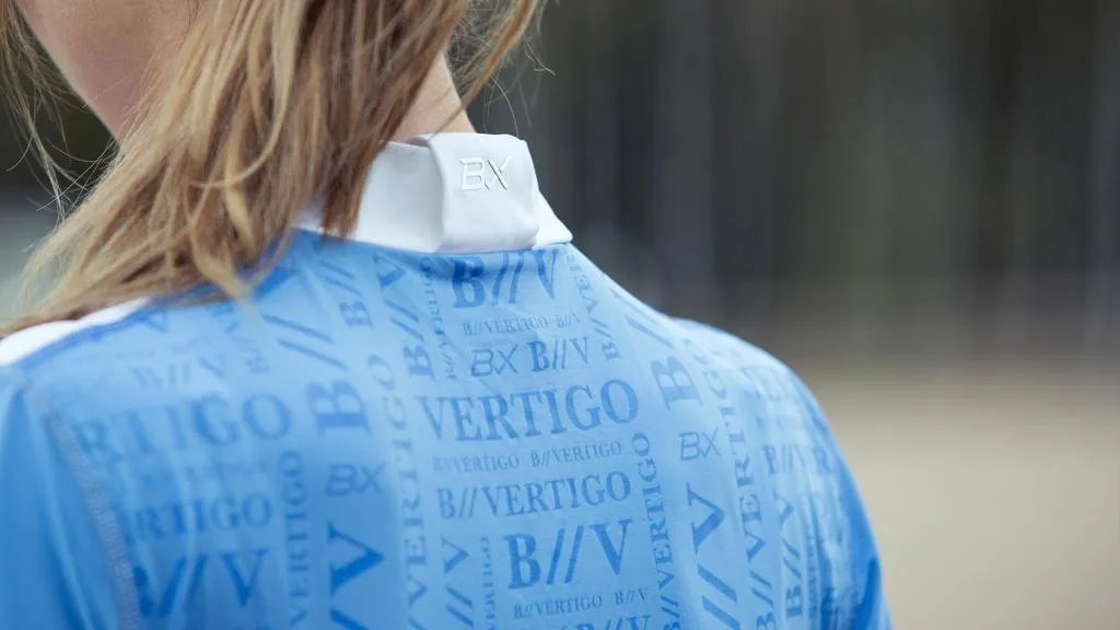 B Vertigo Charlize BVX Ladies Shirt White & Pale Blue