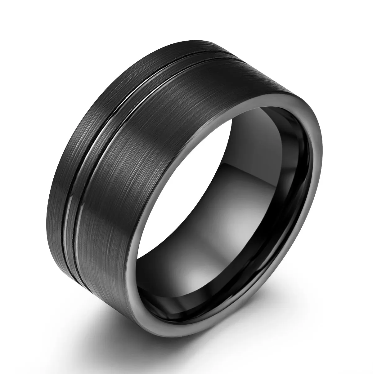 Black Tungsten Men's Wedding Band 10MM