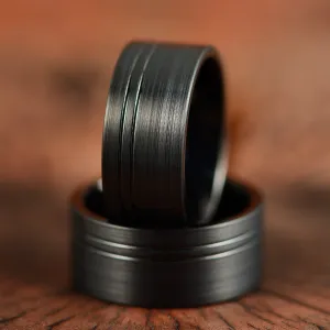 Black Tungsten Men's Wedding Band 10MM