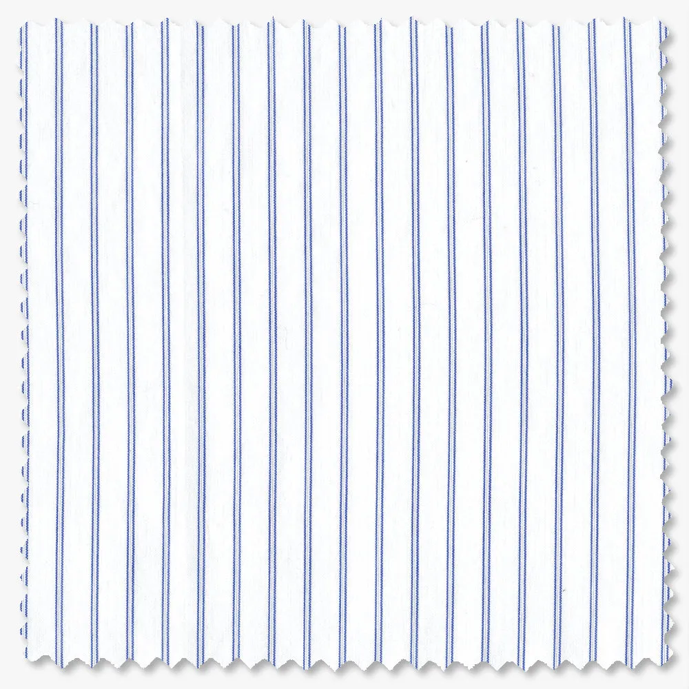 Blue Stripe Italian Poplin