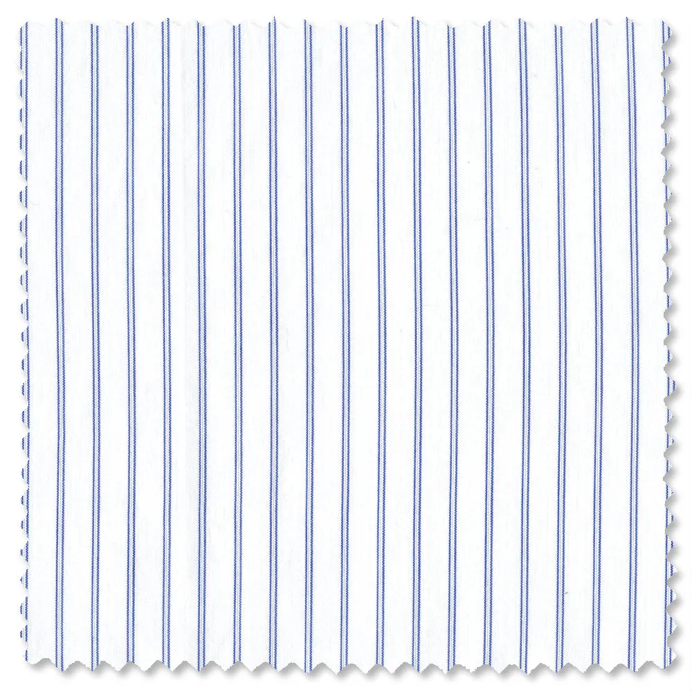 Blue Stripe Italian Poplin