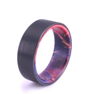 Box Elder Wood Gun Metal Black Tungsten 6MM