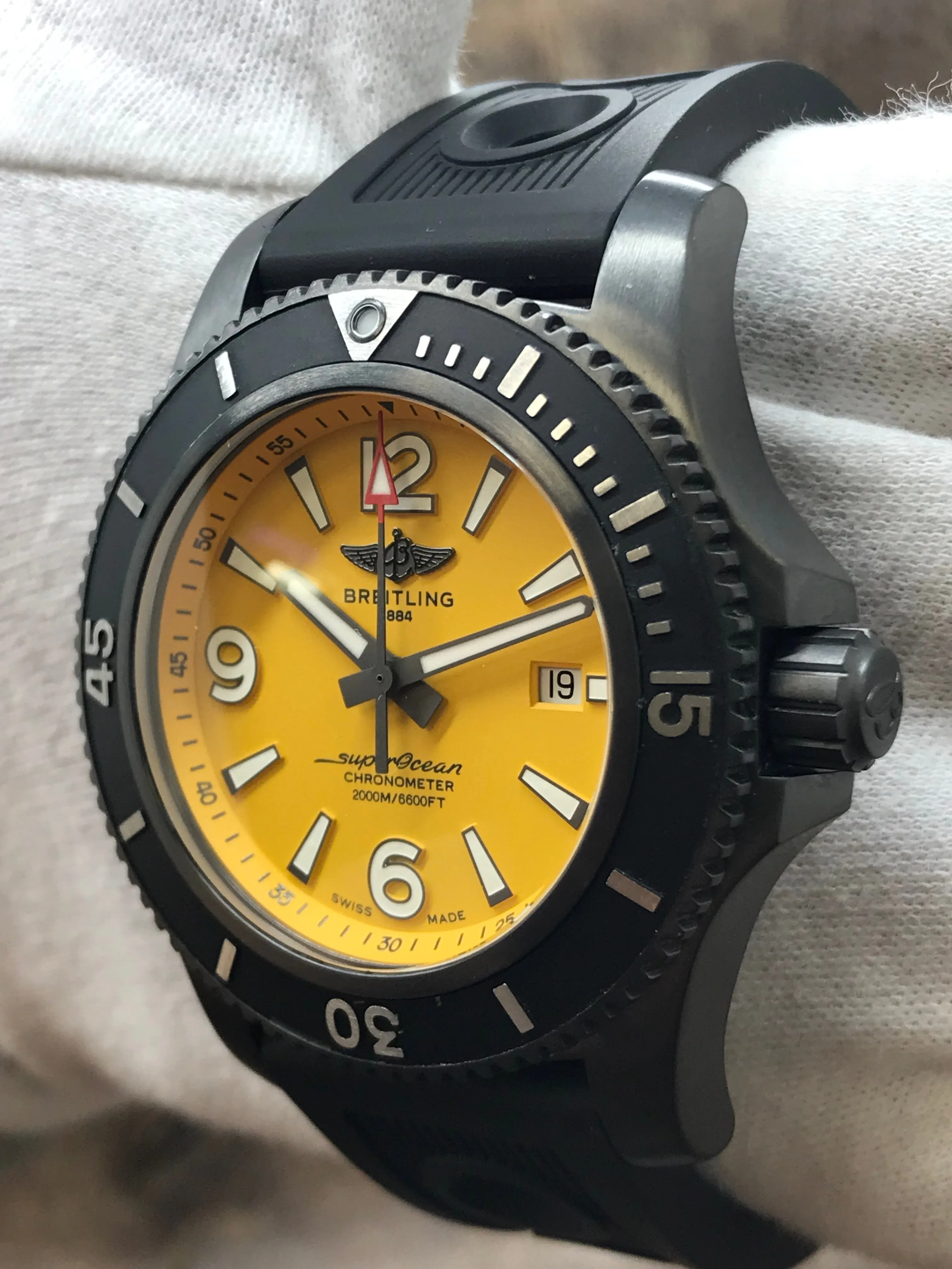 Breitling Superocean 46 M17368 Yellow Dial Automatic Men's Watch