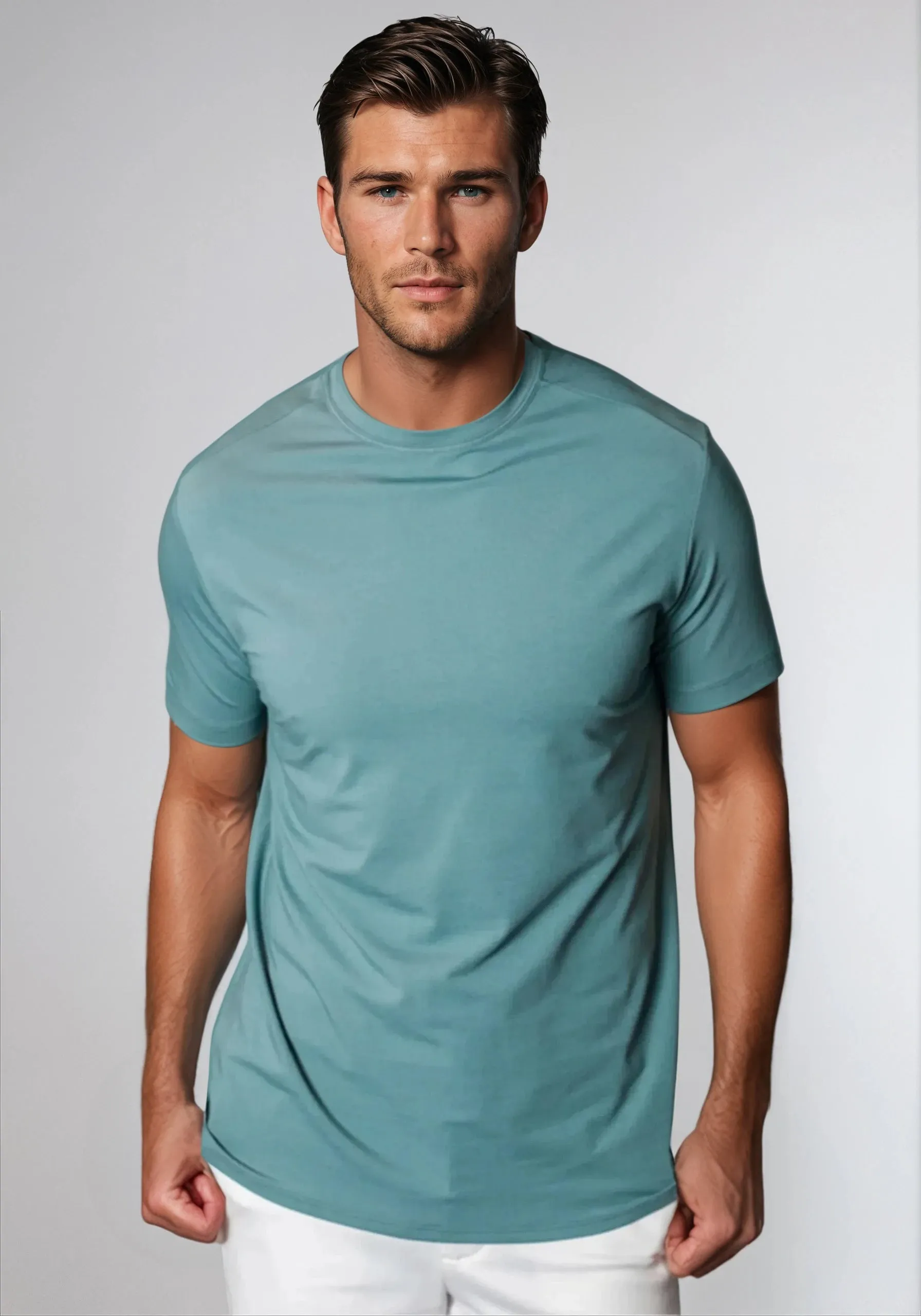 Buki   CINQO Crew Neck T-Shirt Blue Grey