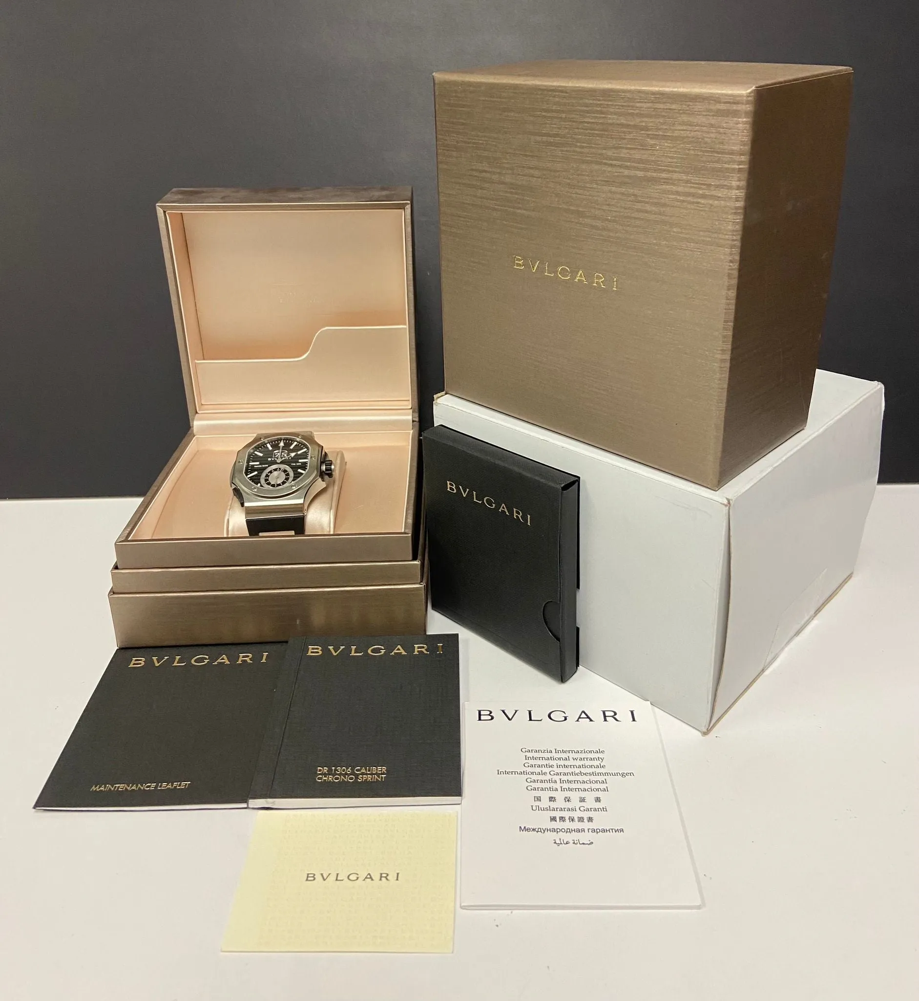 Bulgari Daniel Roth Endurer Chronosprint BRE56SCHS Black Dial Automatic Men's Watch
