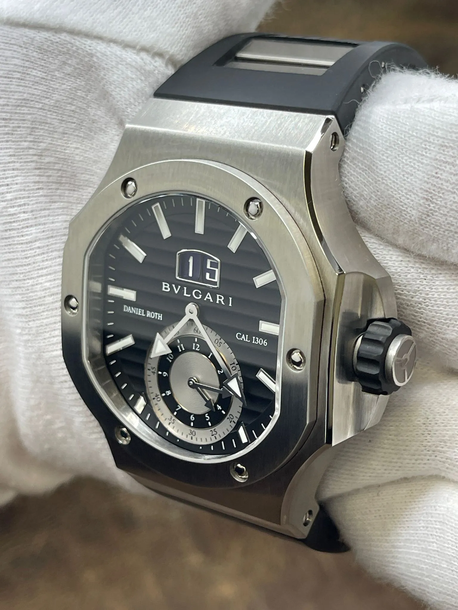 Bulgari Daniel Roth Endurer Chronosprint BRE56SCHS Black Dial Automatic Men's Watch
