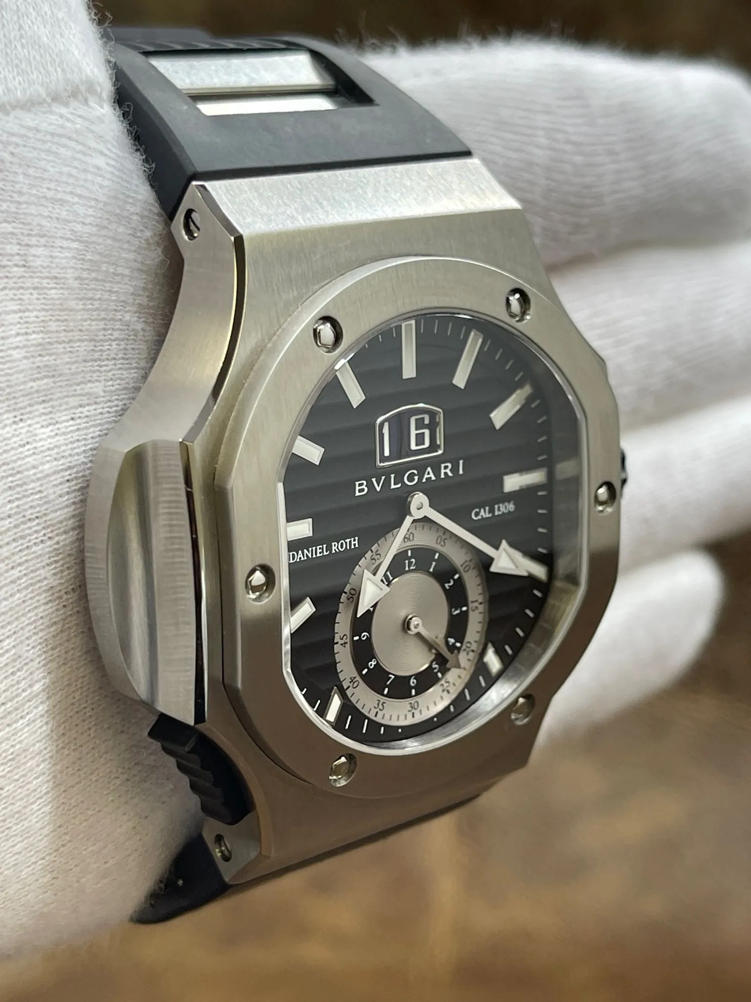 Bulgari Daniel Roth Endurer Chronosprint BRE56SCHS Black Dial Automatic Men's Watch