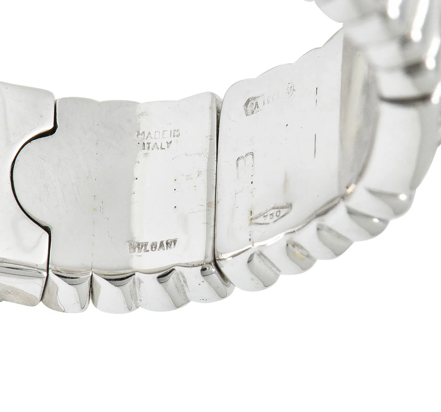 Bulgari Diamond 18 Karat White Gold Parentesi Band Ring Circa 1990