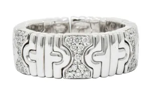 Bulgari Diamond 18 Karat White Gold Parentesi Band Ring Circa 1990
