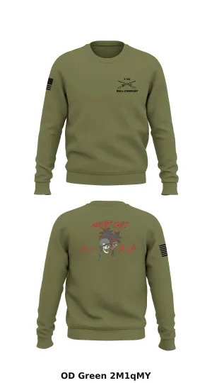 Bull Company, 1-21 IN, 2SBCT, 25ID Store 1 Core Men's Crewneck Performance Sweatshirt - 2M1qMY
