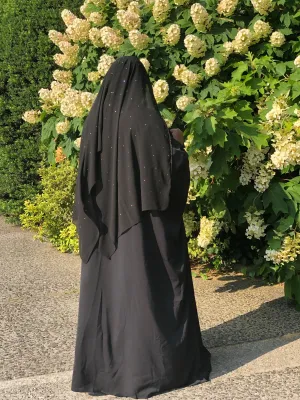 Chiffon with Rhinestone-Black