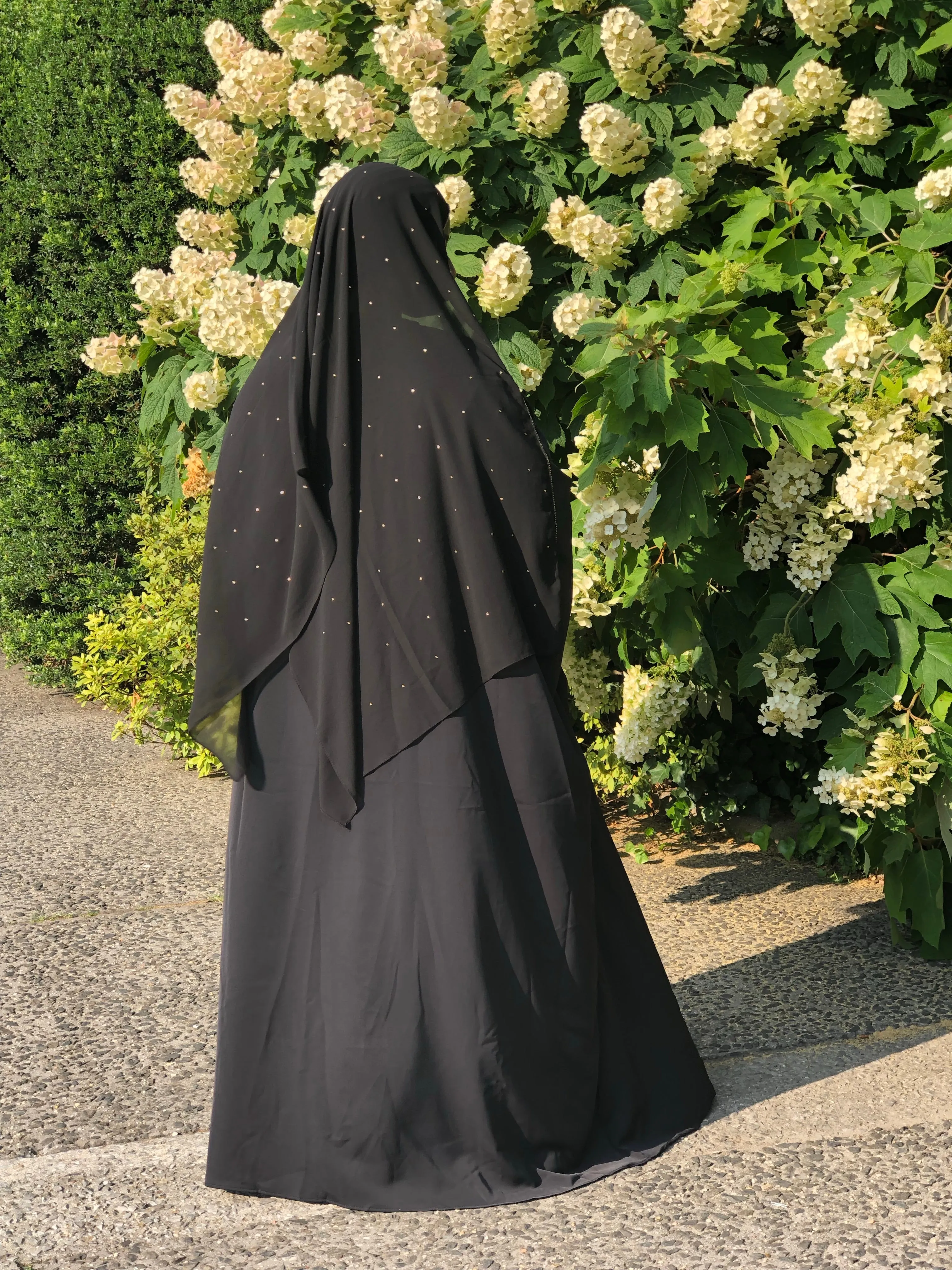 Chiffon with Rhinestone-Black