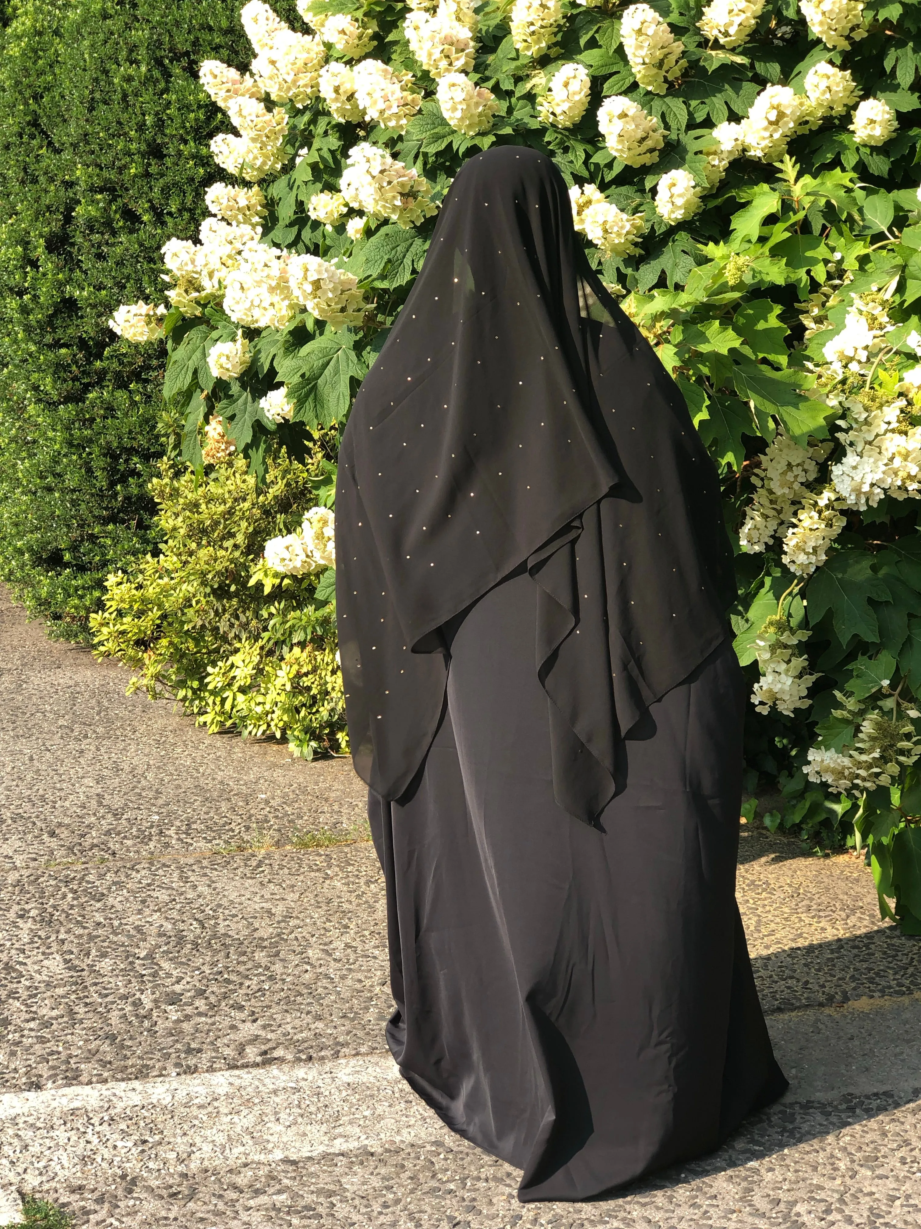 Chiffon with Rhinestone-Black