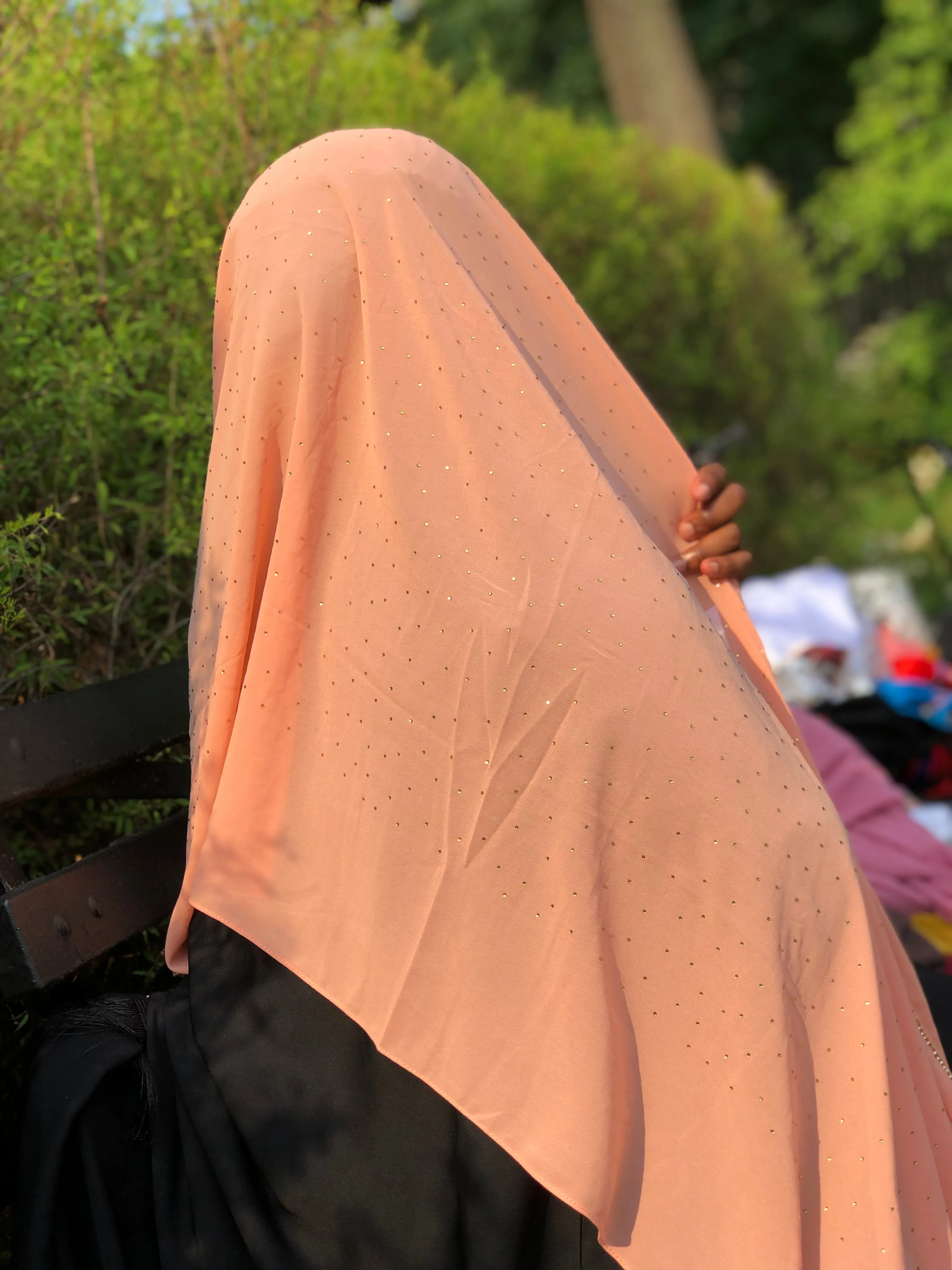 Chiffon with Rhinestone-Peach