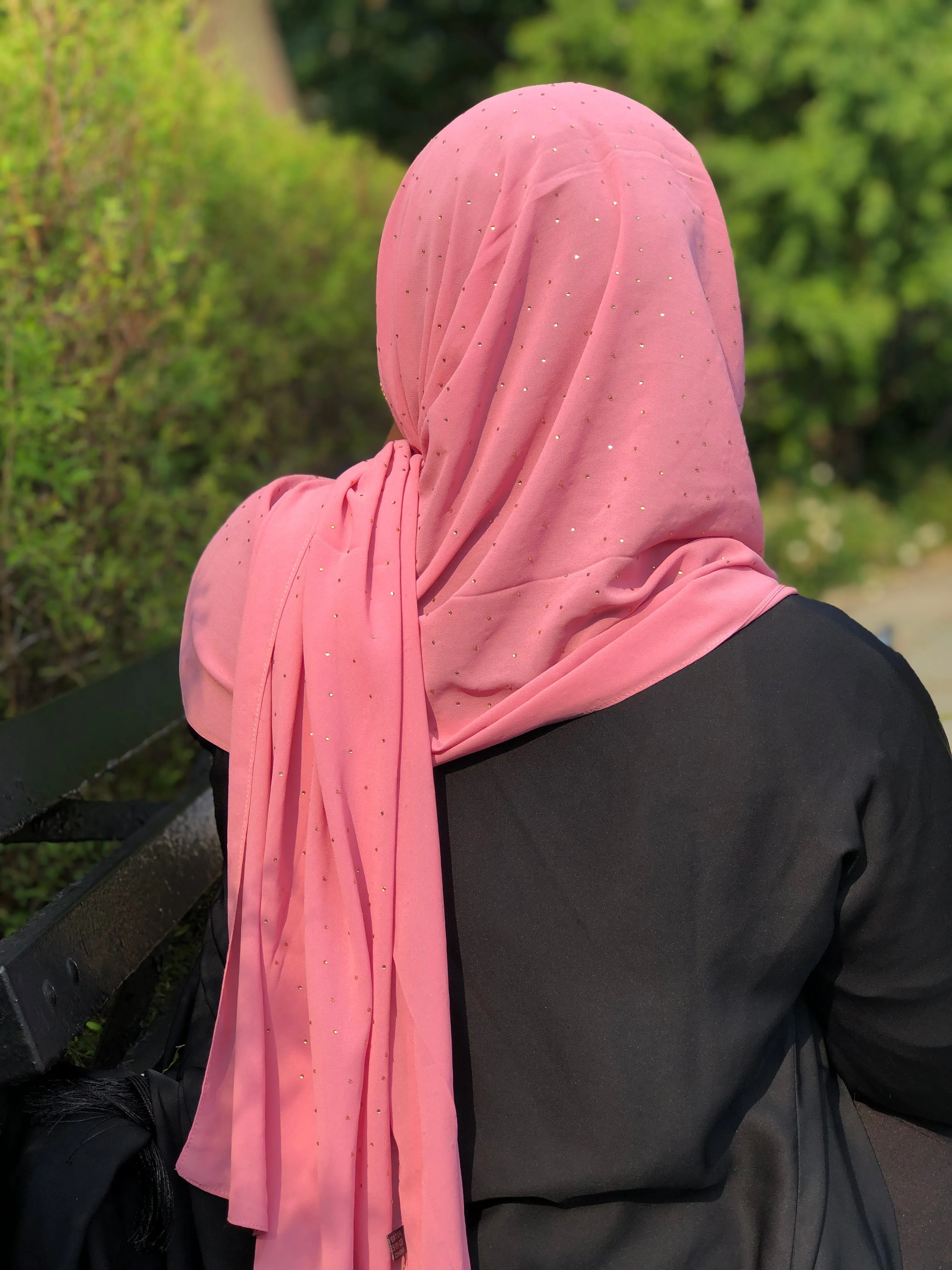Chiffon with Rhinestone-Rose