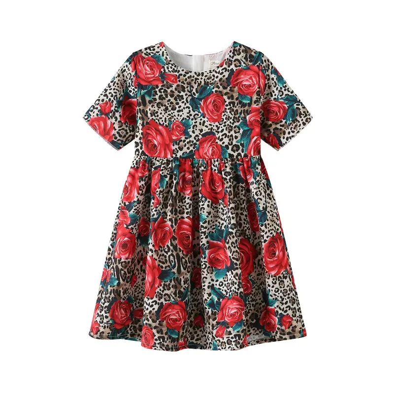 Children's Dress Summer Girls printing suspenders Dress European and American baby children clothing