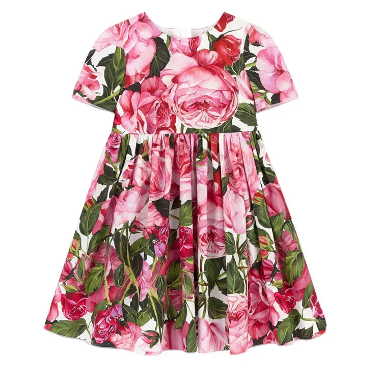 Children's Dress Summer Girls printing suspenders Dress European and American baby children clothing