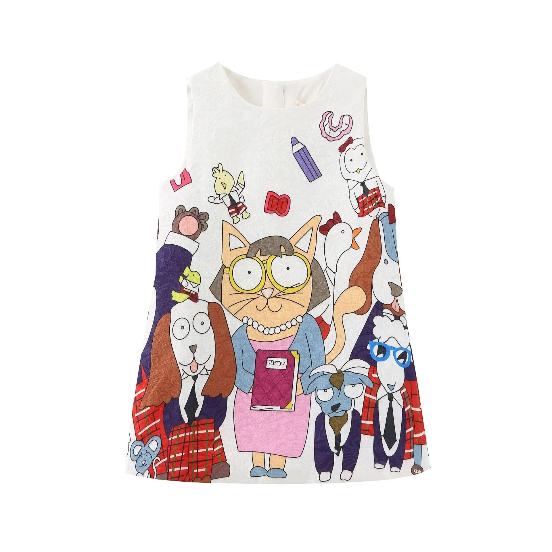 Children's Dress Summer Girls printing suspenders Dress European and American baby children clothing