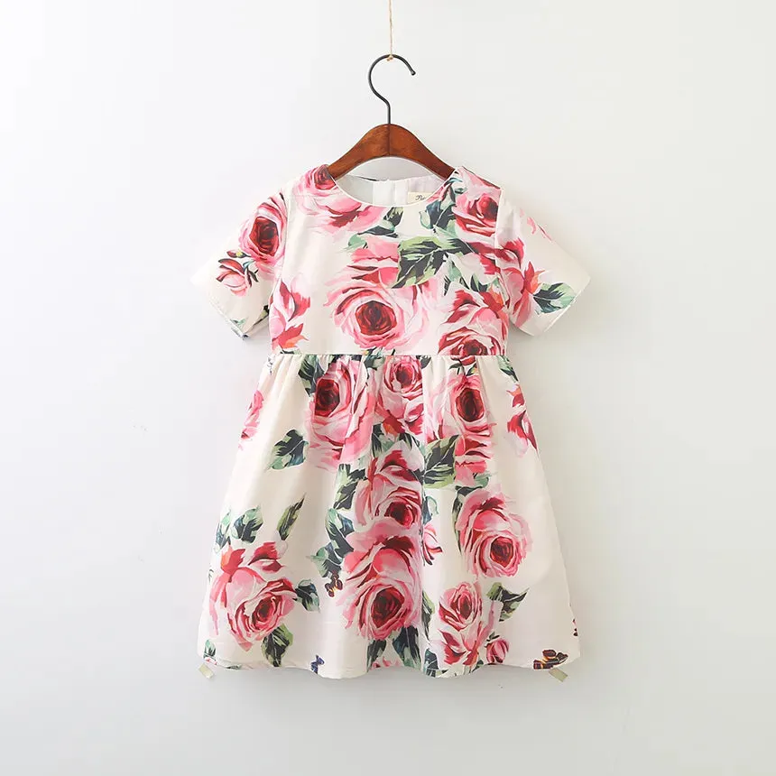 Children's Dress Summer Girls printing suspenders Dress European and American baby children clothing