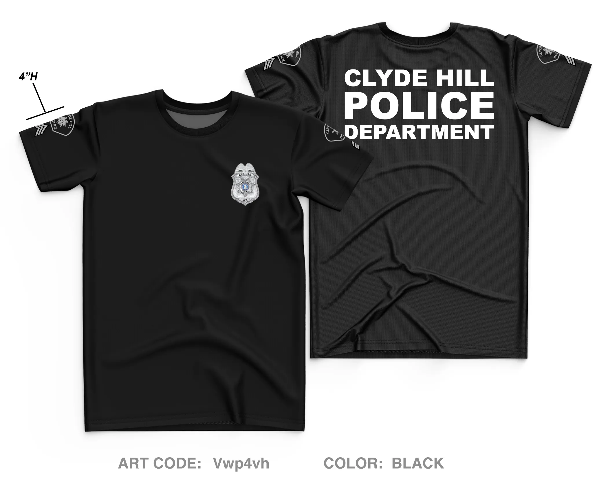 Clyde Hill Police Department Store 1 Core Men's SS Performance Tee - Vwp4vh