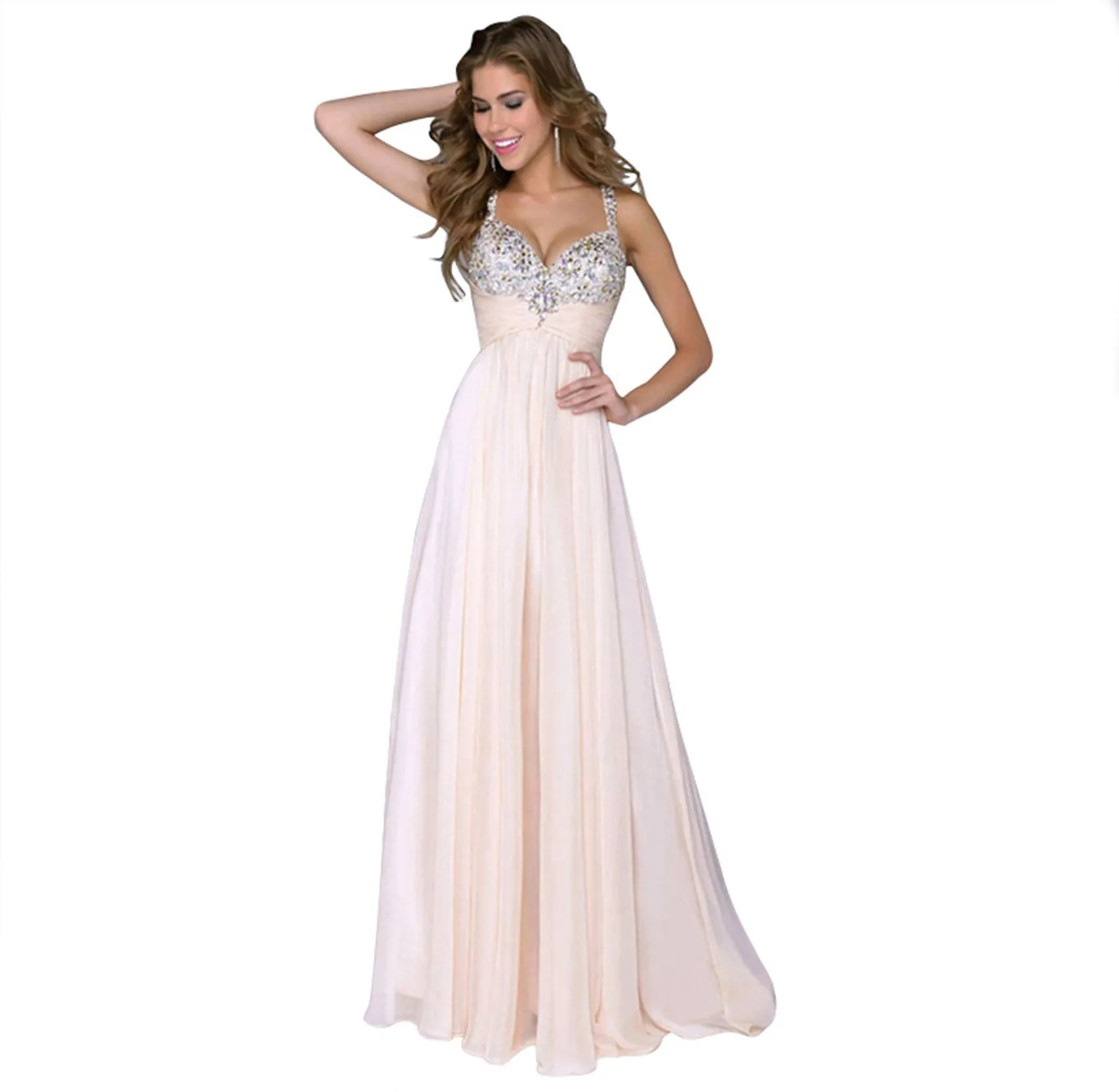 CREAMTOPMALL Muse temperament princess dress chiffon sequined suspender dress 2025 2025 trade popular women's clothing bridesmaids evening dress