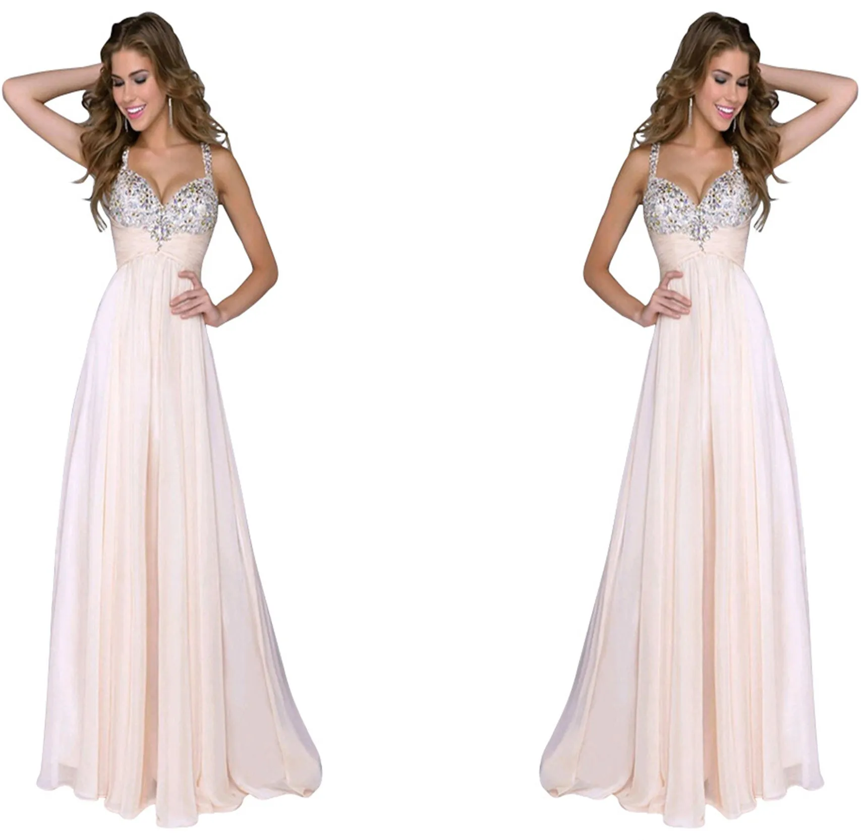 CREAMTOPMALL Muse temperament princess dress chiffon sequined suspender dress 2025 2025 trade popular women's clothing bridesmaids evening dress