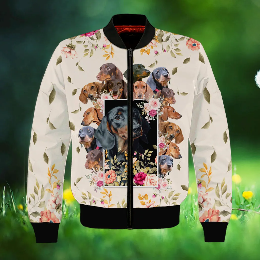 Dachshund And Flower 3D Full Print Shirts