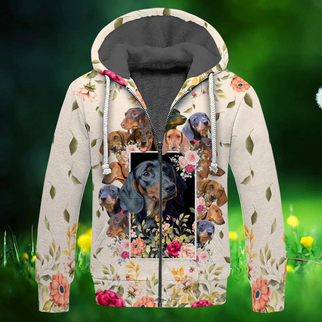 Dachshund And Flower 3D Full Print Shirts