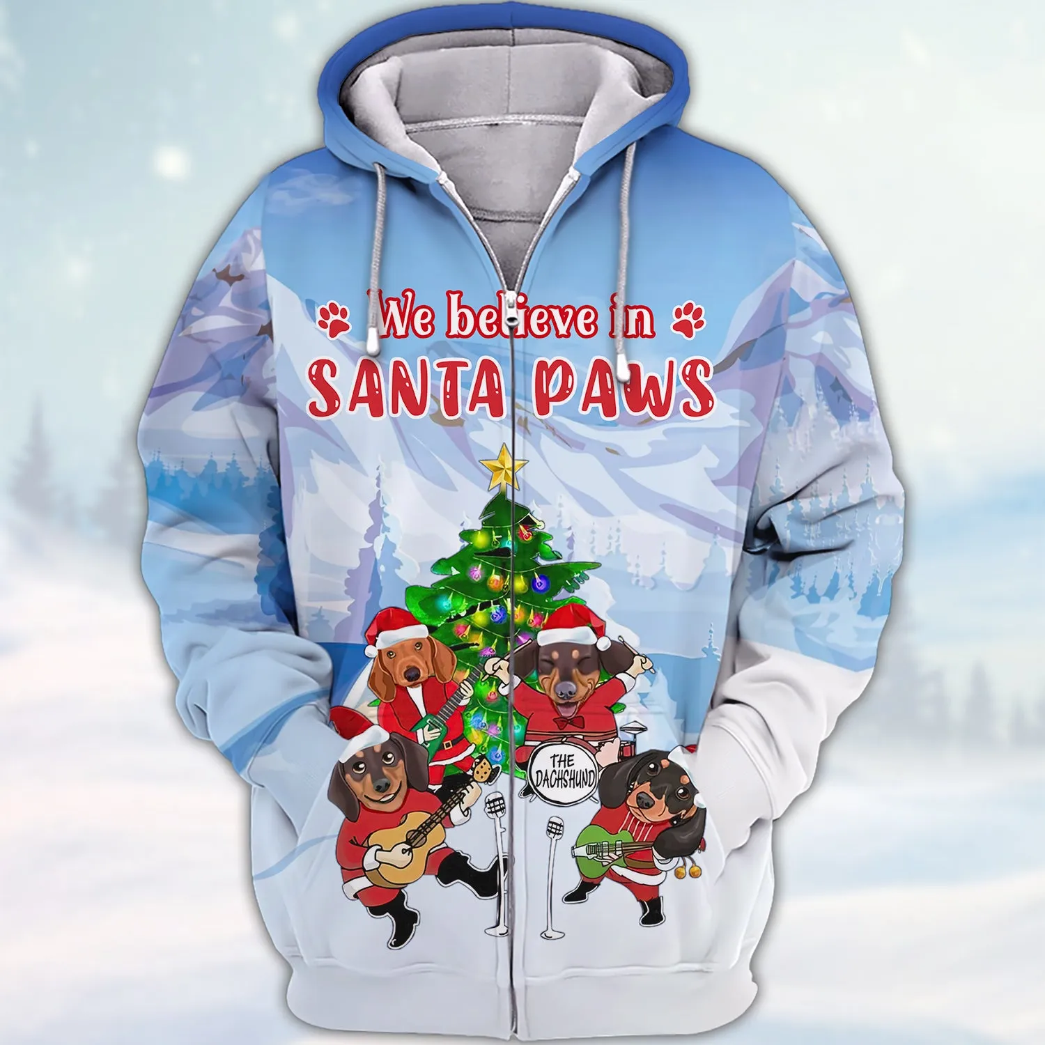 Dachshunds We Believe In Santa Paws 3D Shirt Dachshund Dog Lover