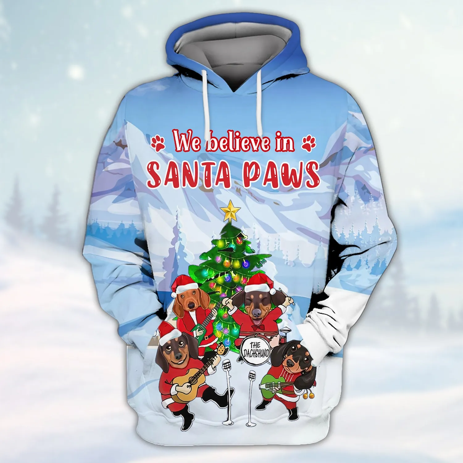 Dachshunds We Believe In Santa Paws 3D Shirt Dachshund Dog Lover