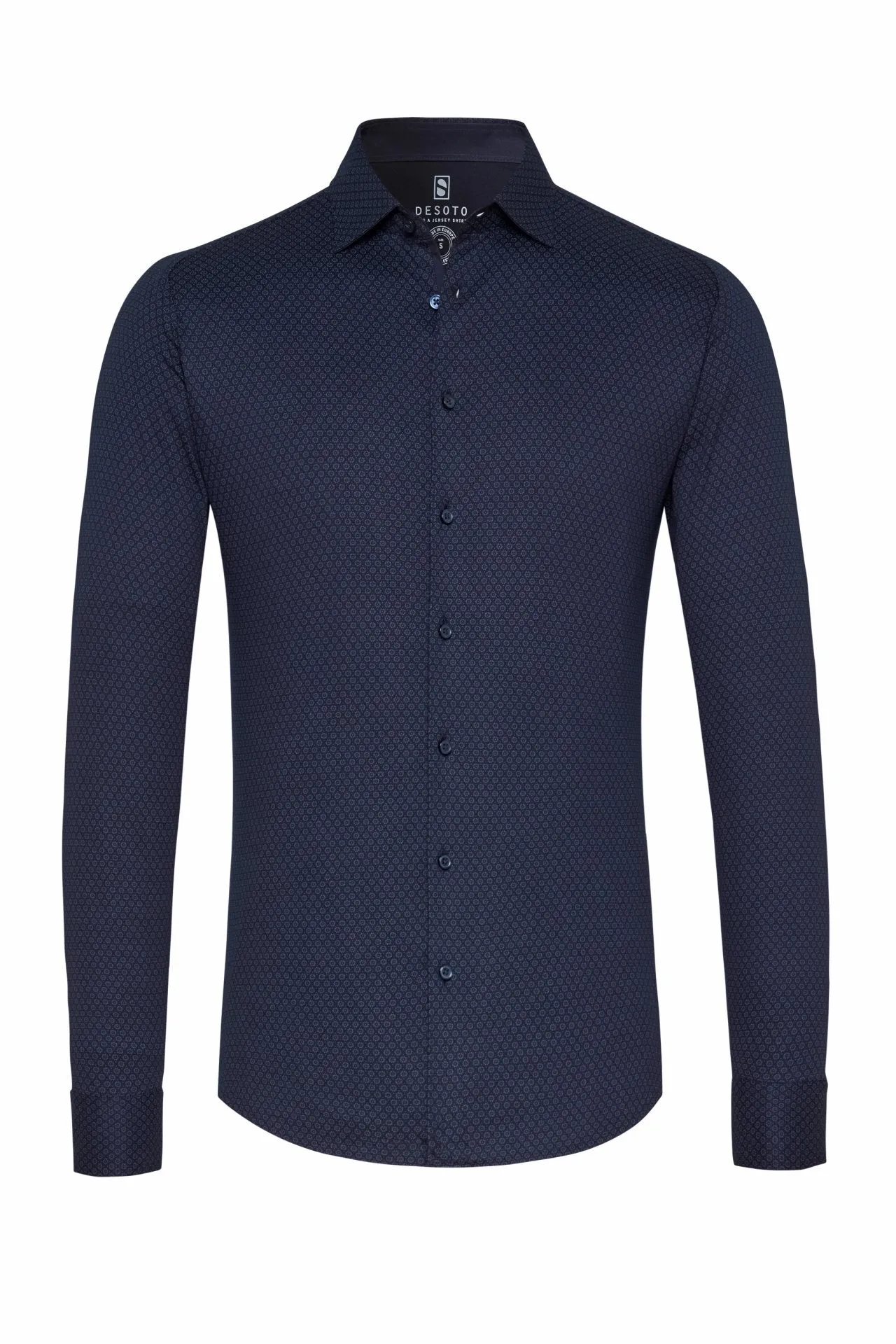 Desoto Geo Pattern Print Jersey Knit Shirt
