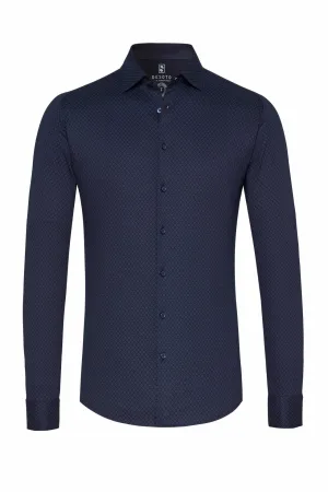Desoto Geo Pattern Print Jersey Knit Shirt