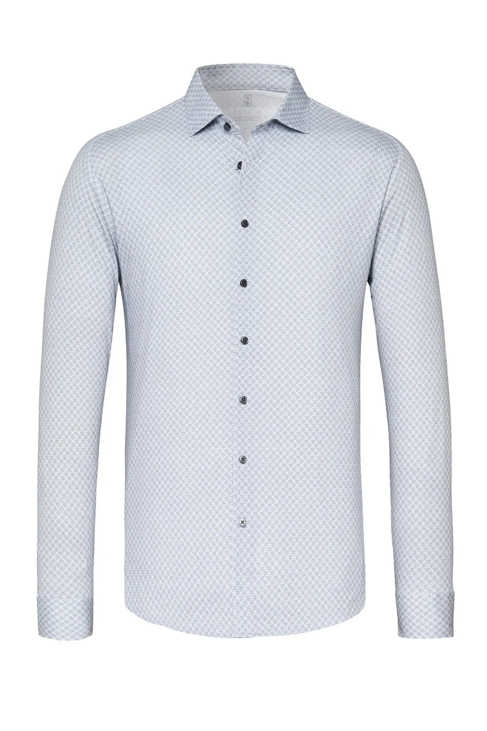 Desoto Geo Pattern Print Jersey Knit Shirt
