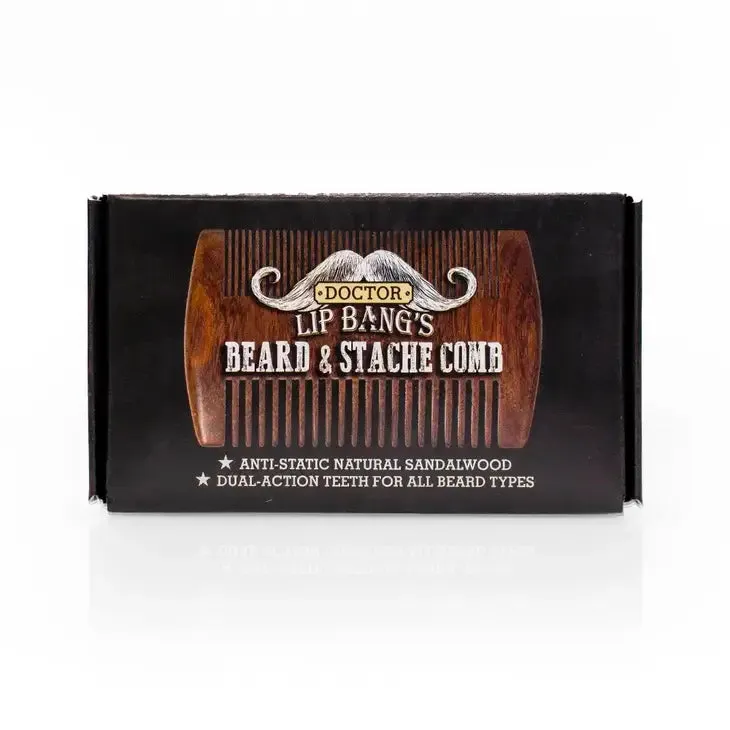 Doctor Lip Bang's All-Natural Beard & Stache Comb - A Must-Have for the Bearded Gentleman