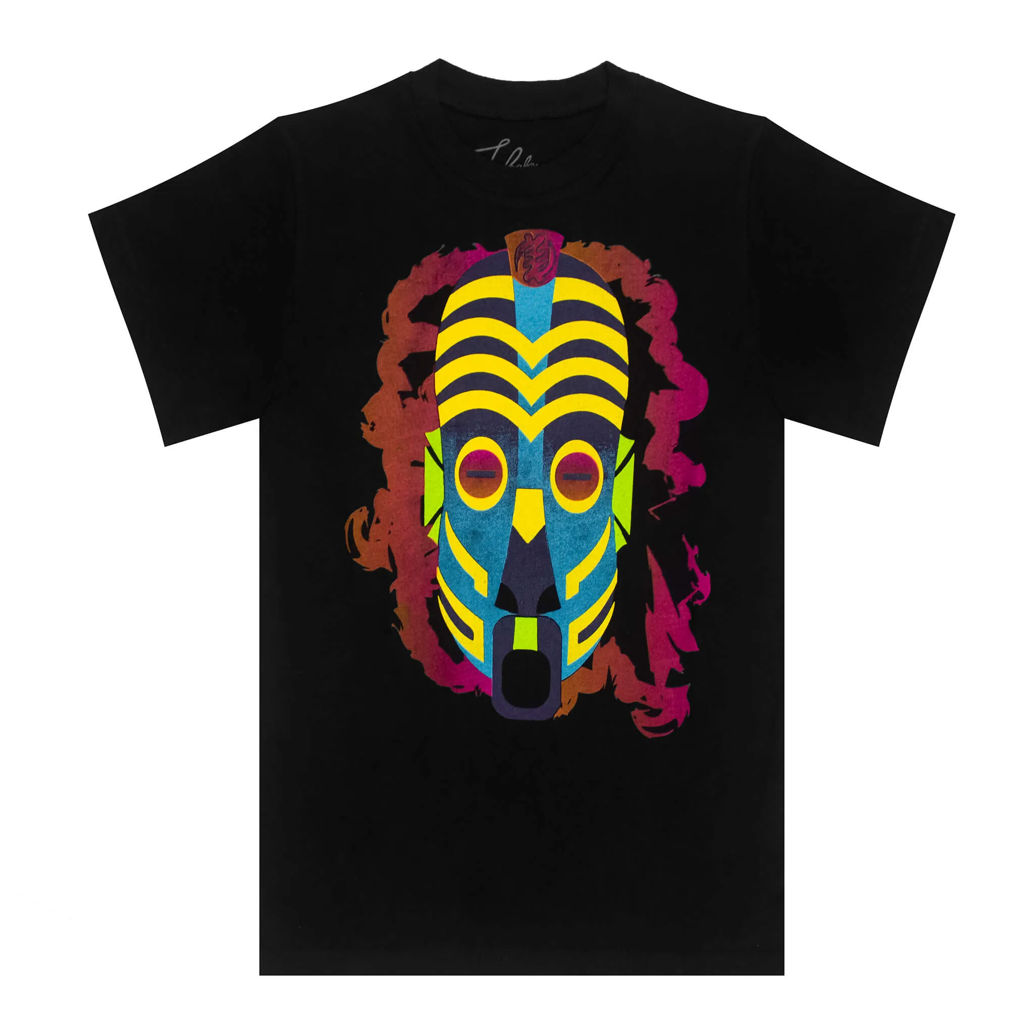 EDIKANGIKONG FIERY SMOKE WARRIOR MASK UNISEX YOUTH SHORT SLEEVE TSHIRT