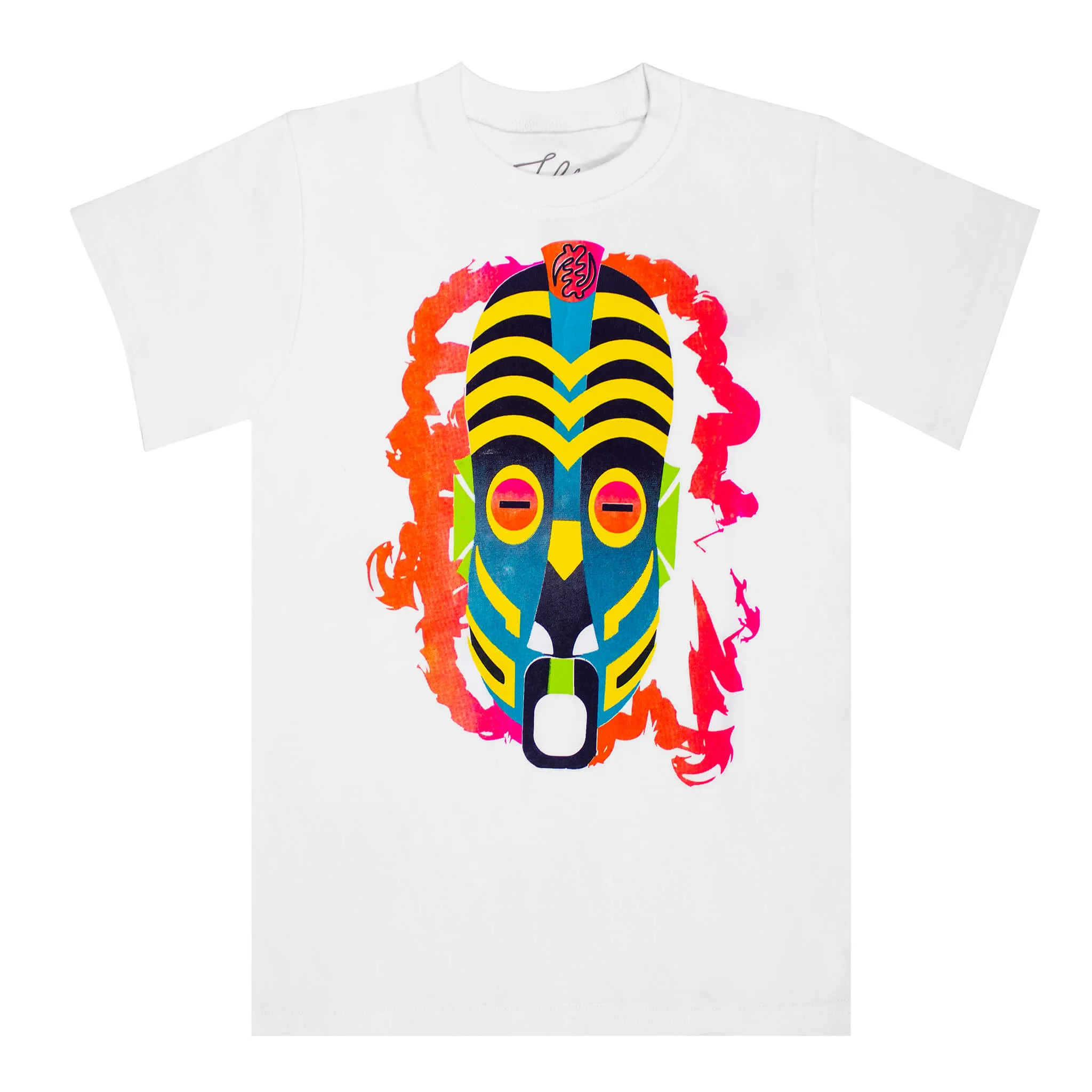 EDIKANGIKONG FIERY SMOKE WARRIOR MASK UNISEX YOUTH SHORT SLEEVE TSHIRT