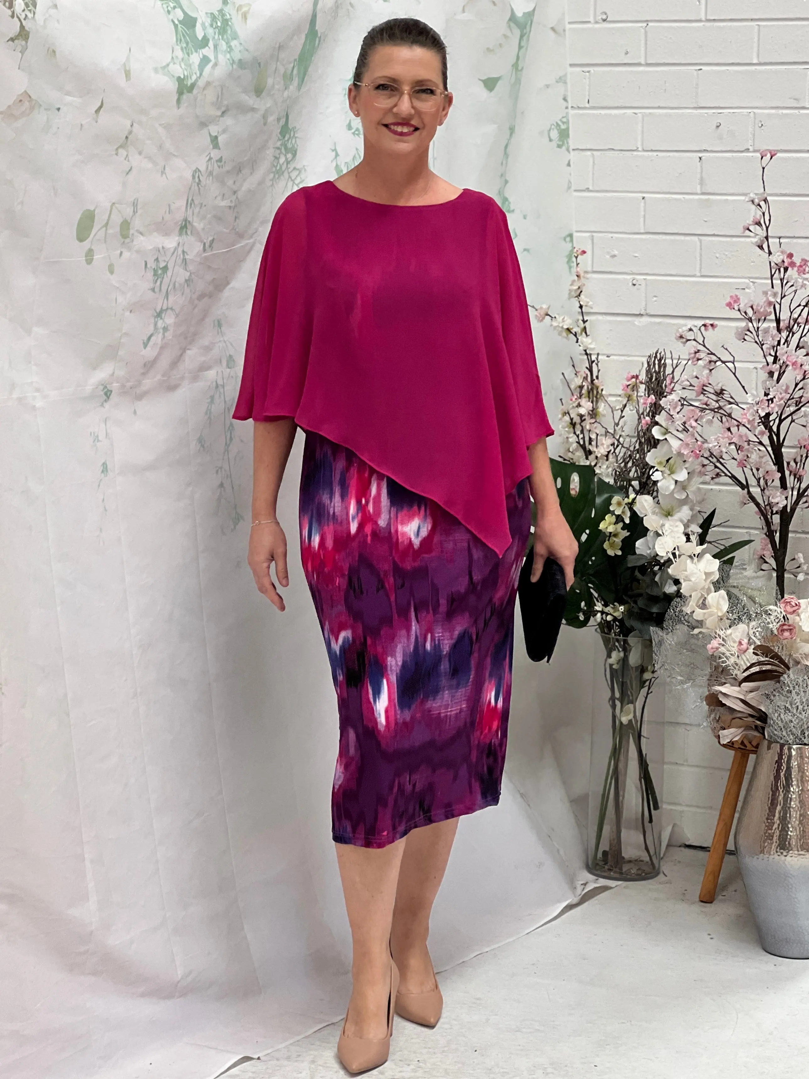 Fierce Fuchsia Abstract Dress