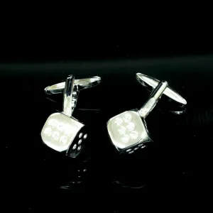 Flashy Mens Stainless Steel Dice Cufflinks for Shirt with Box - Hand Crafted Perfect Gift